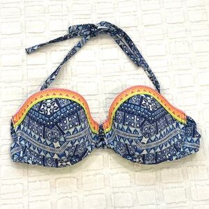Victoria’s Secret Aztec Pattern Underwire Bikini Bra Top EUC